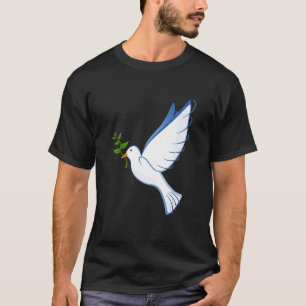 Camiseta Dove Paz Flying Olive Branch Wings Bird B