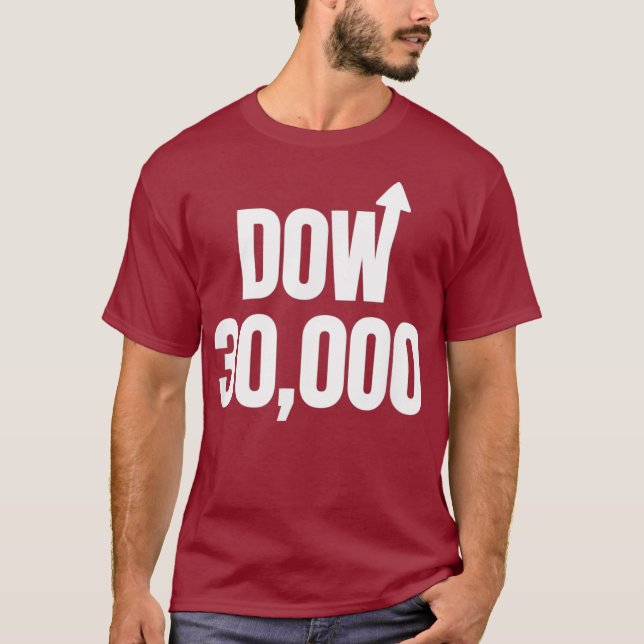 Camiseta Dow 30000 Inversor en acciones de flecha de repunt (Anverso)
