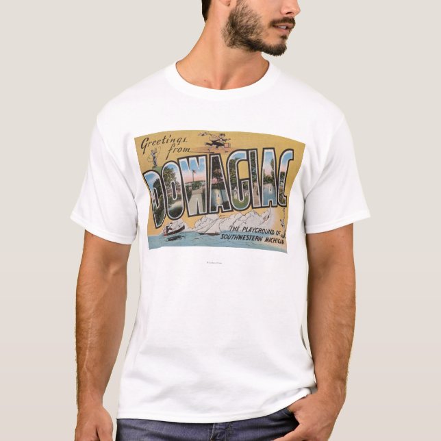 Camiseta Dowagiac, Michigan - escenas grandes de la letra (Anverso)