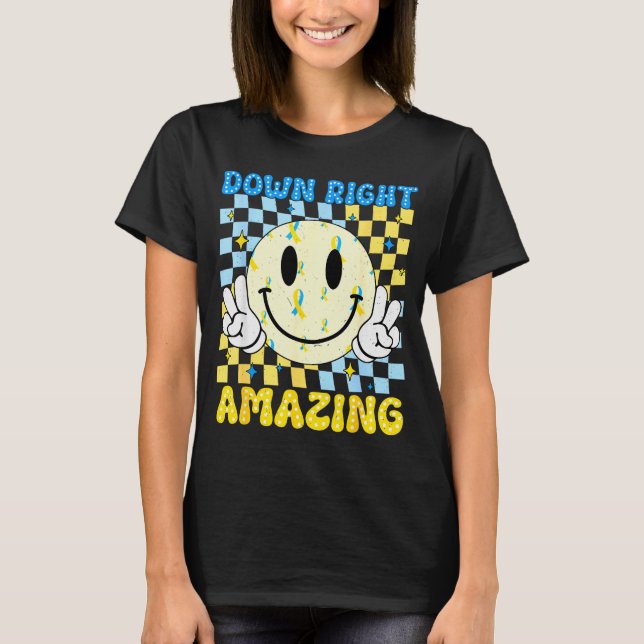 Camiseta Down Right Amazing World Down Syndrome Awareness B (Anverso)