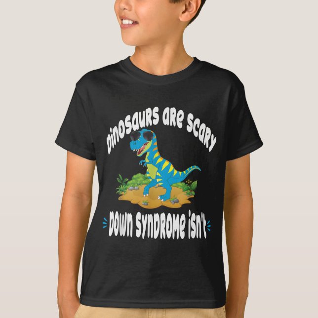 Camiseta Down Syndrome Awareness s Toddler Boys Girls Dinos (Anverso)