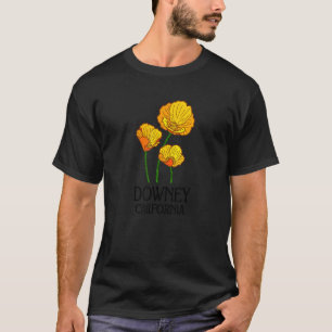 Camiseta Downey California CA Poppy Flower State City Vinta