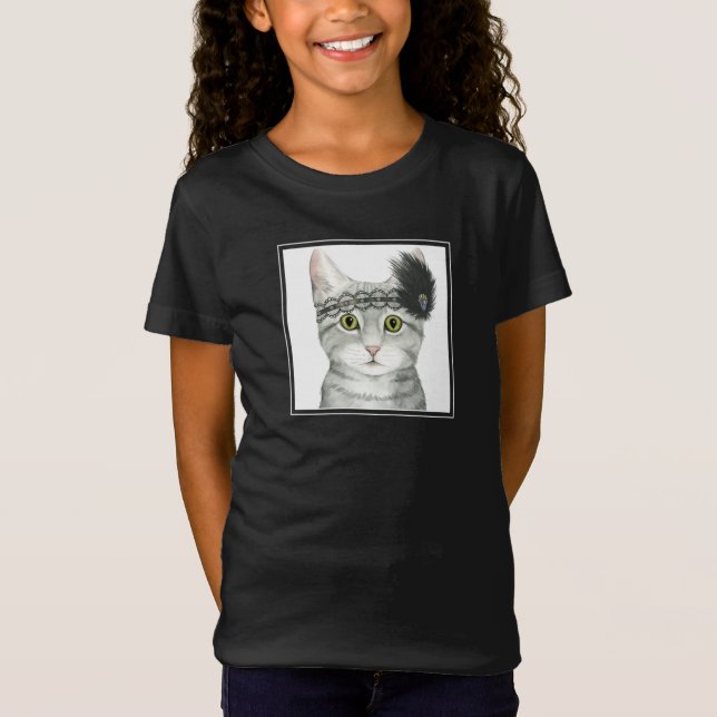 Camiseta Downton Cat | Bejeweld Con Lace (Anverso)