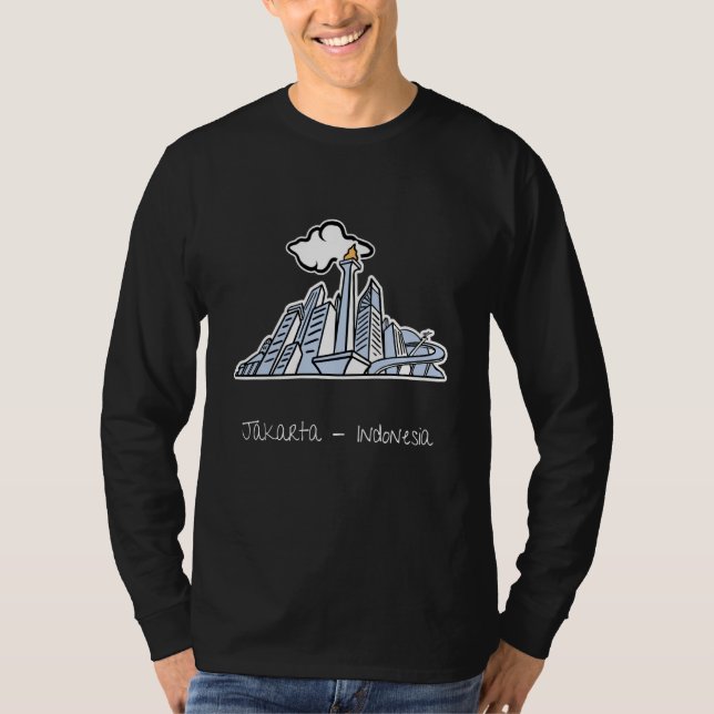 Camiseta Downtown Jakarta Indonesia Building Monument Natio (Anverso)
