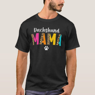 Camiseta Doxie Dachshund Mama Leopard Dachshund Lover Weine