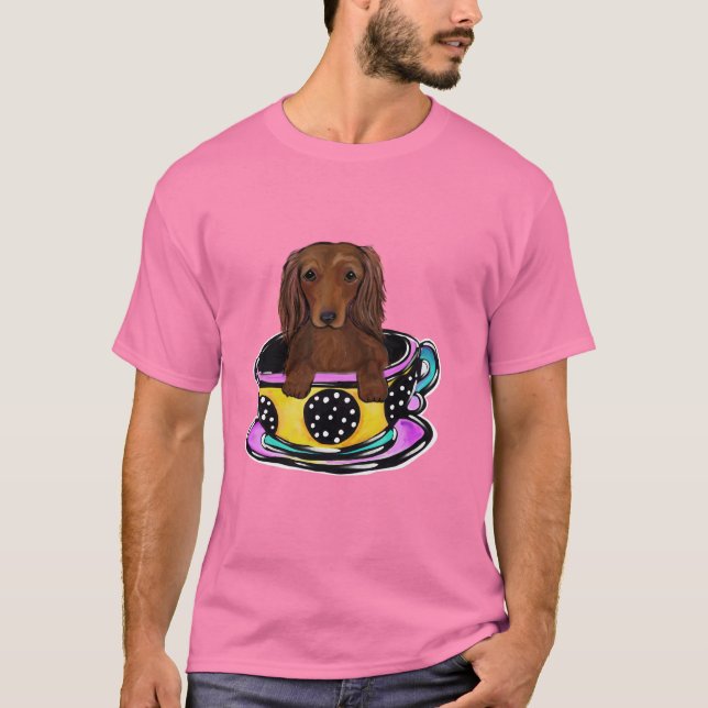 Camiseta Doxie Largo Pelirrojo (Anverso)