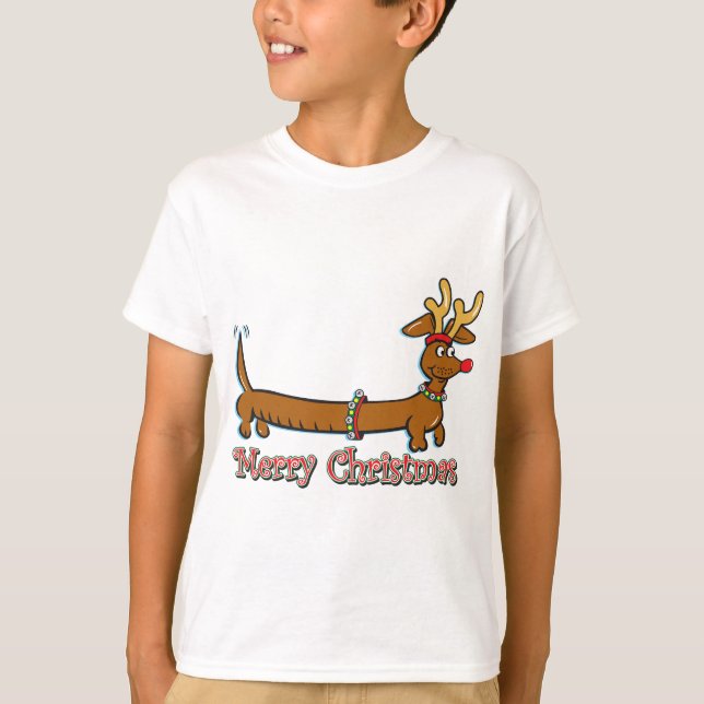 Camiseta Doxie-Merry-Navidades (Anverso)