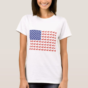 Camiseta Doxie patriótico - bandera americana del Dachshun