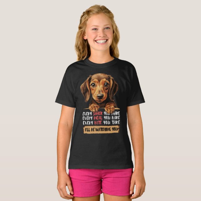 Camiseta Doxie - Te estaré vigilando (Anverso completo)