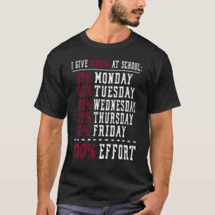 Camiseta Doy 100 En El Colegio Siempre Trabajo Matemático