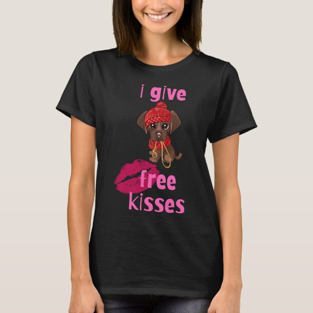 Camiseta Doy Besos Gratuitos a Labrador Laboratorio de Choc (Anverso)
