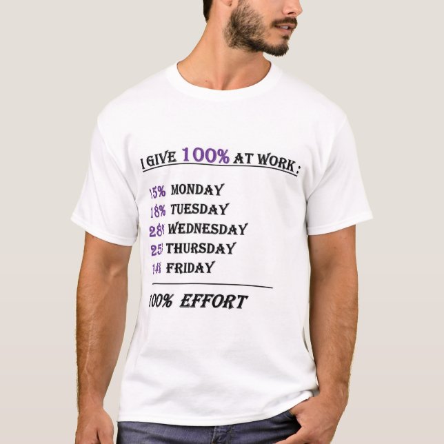 Camiseta Doy un 100% de esfuerzo en el trabajo (Anverso)