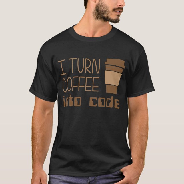 Camiseta Doy vuelta al café en código programado (Anverso)