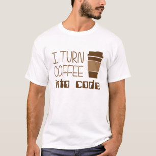 Camiseta Doy vuelta al café en código programado