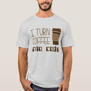 Camiseta Doy vuelta al café en código programado