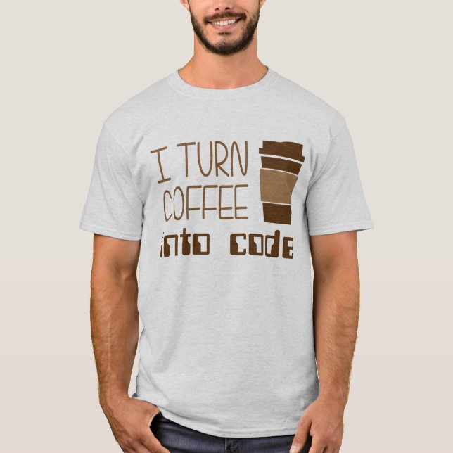 Camiseta Doy vuelta al café en código programado (Anverso)