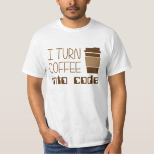 Camiseta Doy vuelta al café en código programado