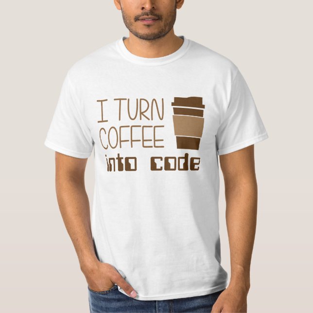 Camiseta Doy vuelta al café en código programado (Anverso)