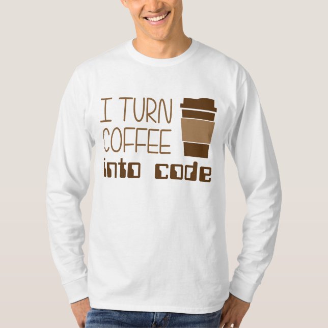 Camiseta Doy vuelta al café en código programado (Anverso)