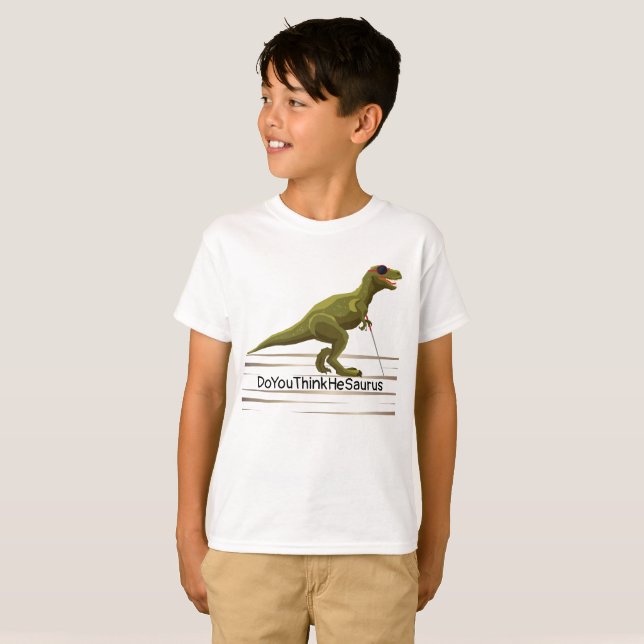 Camiseta DoYouThinkHeSaurus - Dinosaurio para niños (Anverso completo)