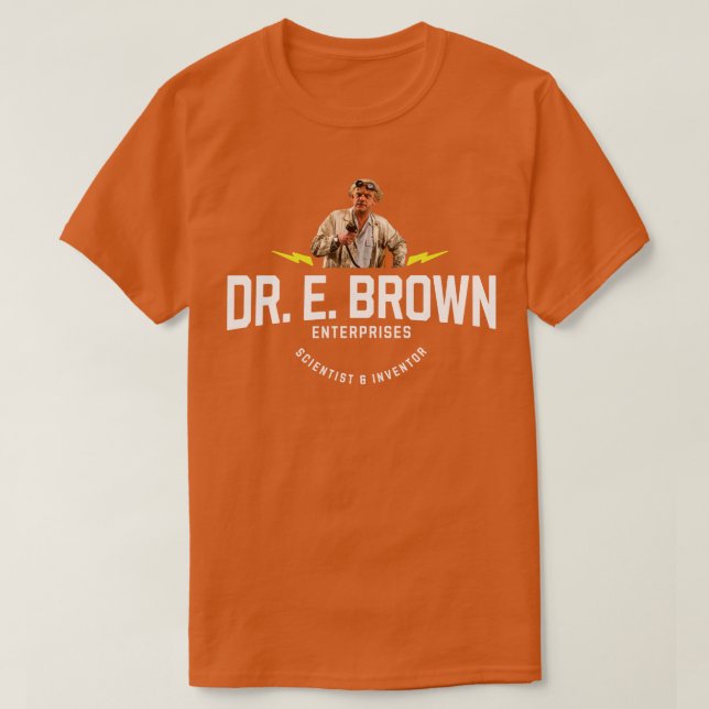 Camiseta Dr. E Brown Enterprises Inventor Científico (Diseño del anverso)