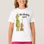 Camiseta Dr. Seuss | Chica Grinch Winthday Birthday<br><div class="desc">Echa un vistazo a esta divertida camiseta del Chica de cumpleaños de invierno Dr. Suess Grinch.</div>