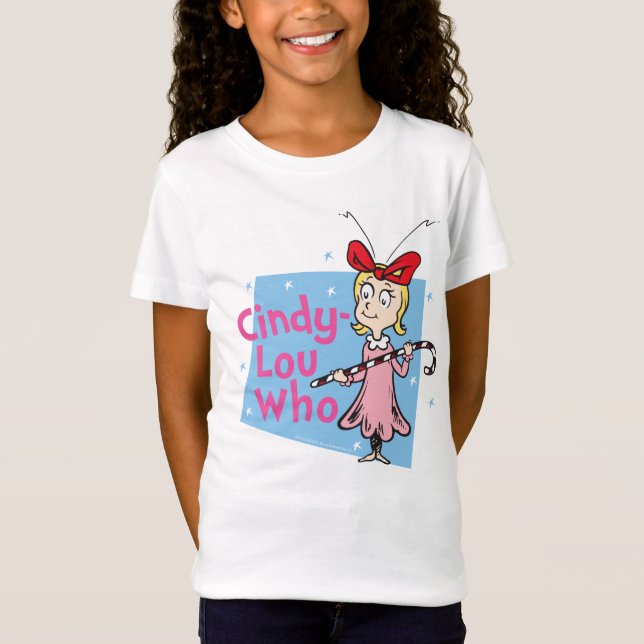 Camiseta Dr. Seuss | Cindy-Lou Who - Candy Cane (Anverso)