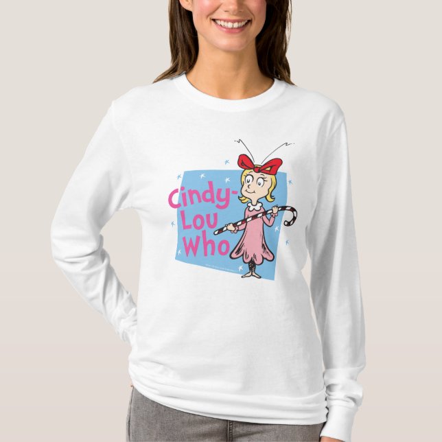 Camiseta Dr. Seuss | Cindy-Lou Who - Candy Cane (Anverso)