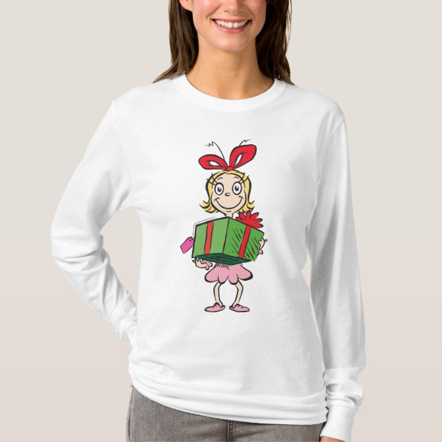 Camiseta Dr. Seuss | Cindy-Lou Who - Holding Present (Anverso)