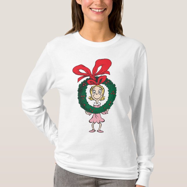 Camiseta Dr. Seuss | Cindy-Lou Who - Wreath (Anverso)