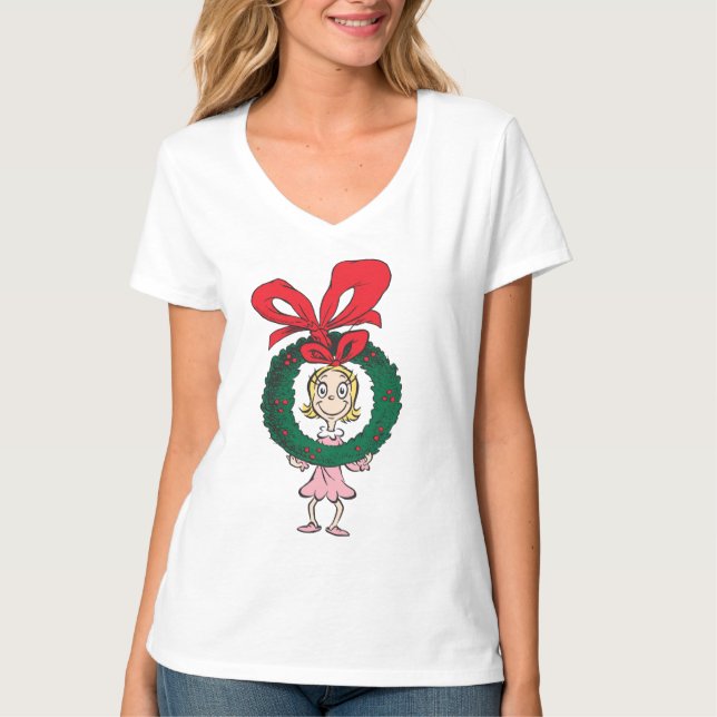 Camiseta Dr. Seuss | Cindy-Lou Who - Wreath (Anverso)