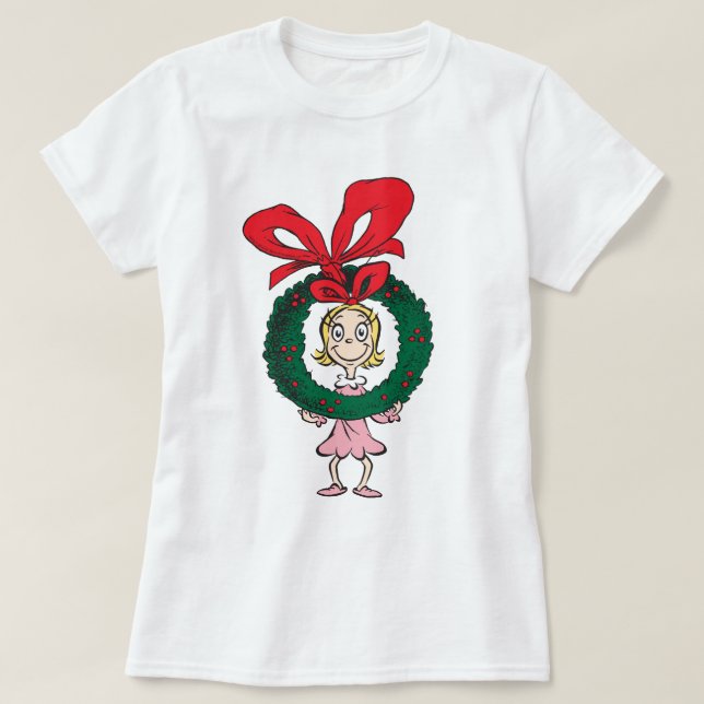 Camiseta Dr. Seuss | Cindy-Lou Who - Wreath (Diseño del anverso)