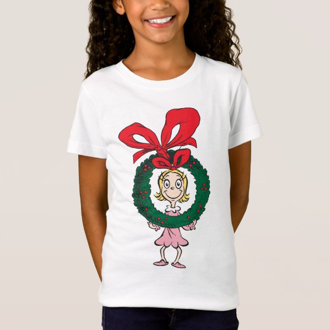 Camiseta Dr. Seuss | Cindy-Lou Who - Wreath (Anverso)