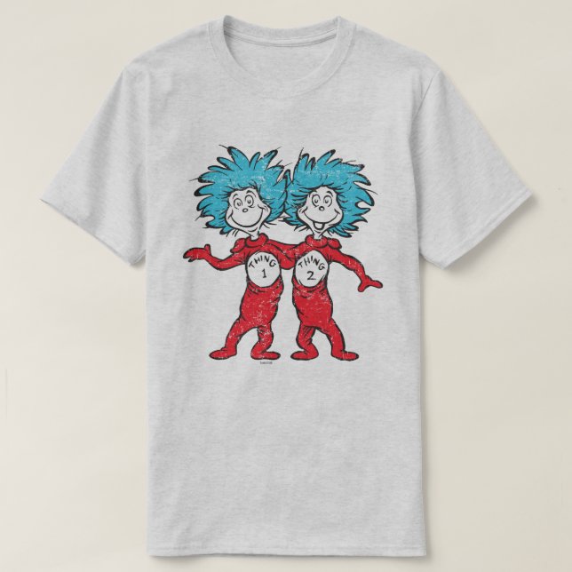 Camiseta Dr. Seuss | Cosa 1, Cosa 2 Sentados (Diseño del anverso)