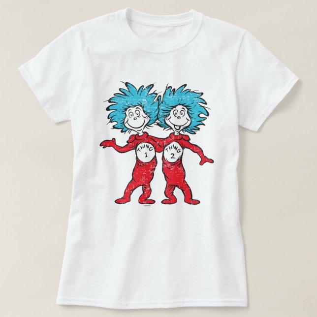 Camiseta Dr. Seuss | Cosa 1, Cosa 2 Sentados (Diseño del anverso)