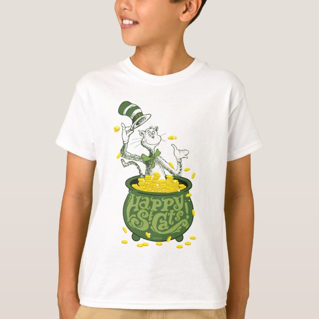 Camiseta Dr. Seuss | El gato en el Gorra - ¡Feliz St. Cat's (Anverso)