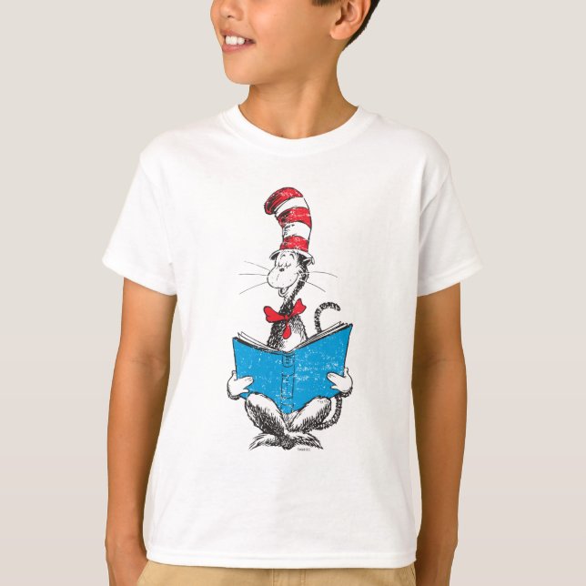 Camiseta Dr. Seuss | El gato en el Gorra - Leyendo (Anverso)