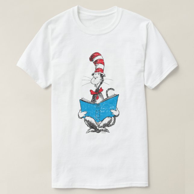 Camiseta Dr. Seuss | El gato en el Gorra - Leyendo (Diseño del anverso)