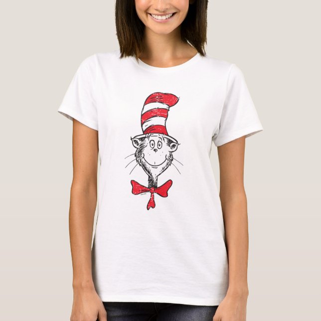Camiseta Dr. Seuss | El gato en la cabeza del Gorra - Vinta (Anverso)