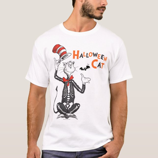 Camiseta Dr. Seuss | Gato de Halloween en el Gorra (Anverso)