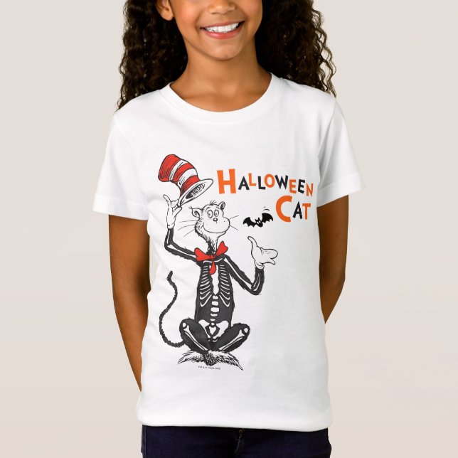 Camiseta Dr. Seuss | Gato de Halloween en el Gorra (Anverso)