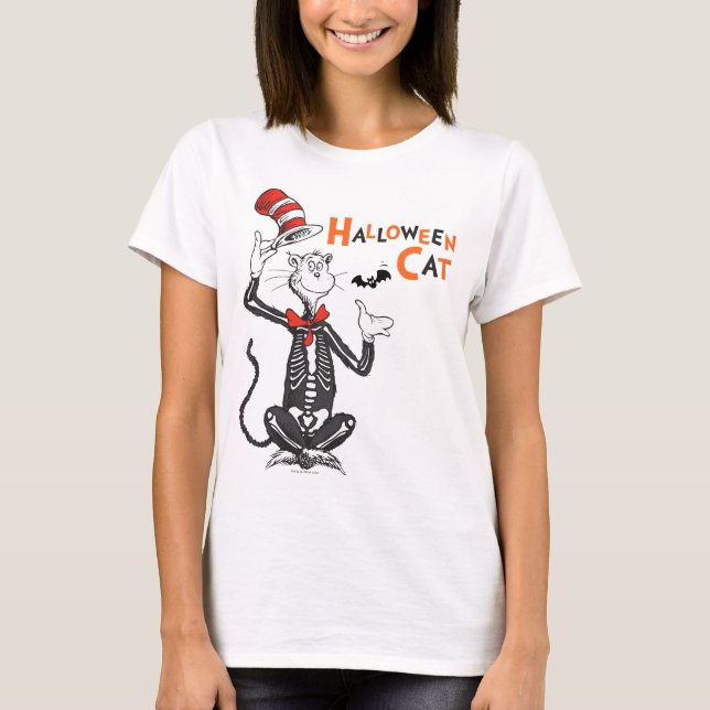 Camiseta Dr. Seuss | Gato de Halloween en el Gorra (Anverso)