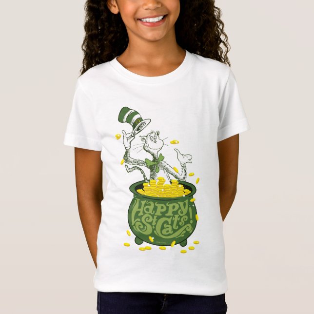 Camiseta Dr. Seuss | Gato en el Gorra - ¡Feliz St. Cat's! (Anverso)
