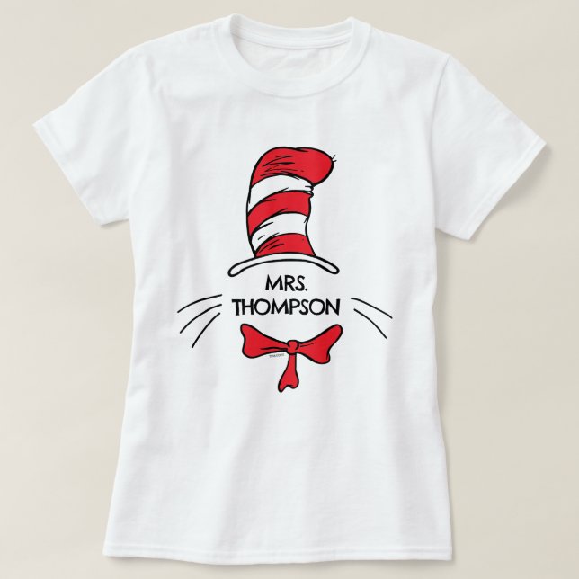 Camiseta Dr. Seuss | Gato en el nombre del profesor Persona (Diseño del anverso)