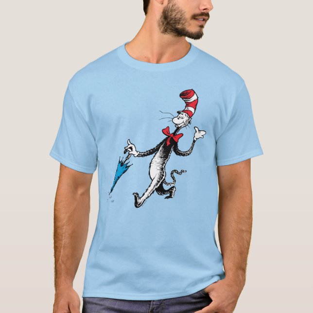 Camiseta Dr. Seuss | Gato en la caminata del paraguas Gorra (Anverso)