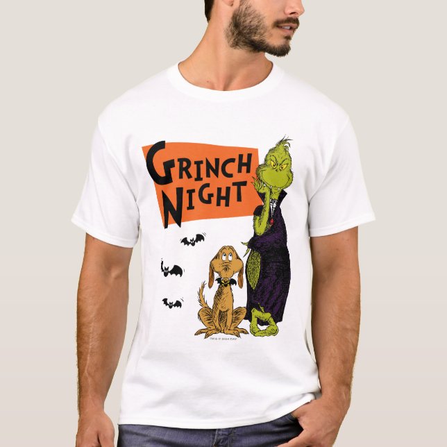 Camiseta Dr. Seuss | Gráfica nocturna de Hallowen Grinch (Anverso)