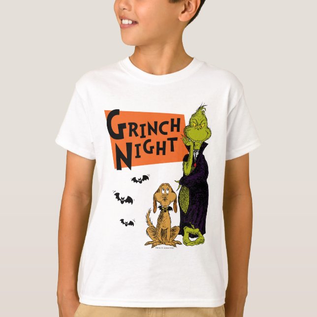 Camiseta Dr. Seuss | Gráfica nocturna de Hallowen Grinch (Anverso)