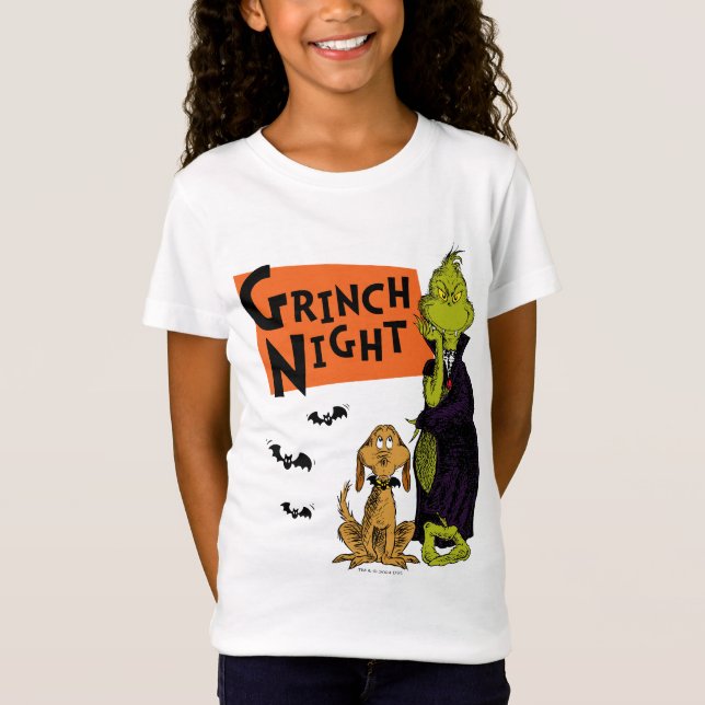 Camiseta Dr. Seuss | Gráfica nocturna de Hallowen Grinch (Anverso)