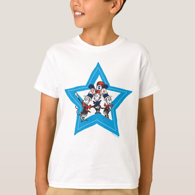 Camiseta Dr. Seuss | Gráfico de Gorras de Little Cats USA (Anverso)