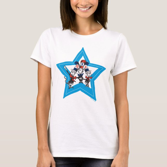 Camiseta Dr. Seuss | Gráfico de Gorras de Little Cats USA (Anverso)
